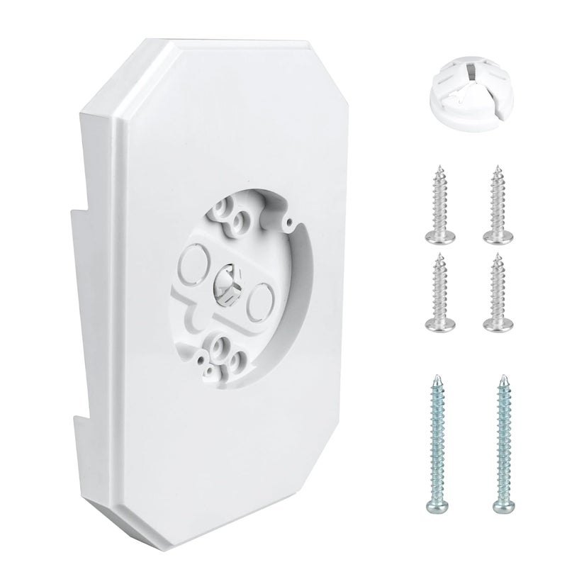 Pulems Siding Mounting Block 8141DBL, Vinyl Siding Mounting Block Outdoor Light Mount Plate Kit with Built-in Electrical Box for 1/2 inch Lap Double, White Outdoor Light Plate - Image 1